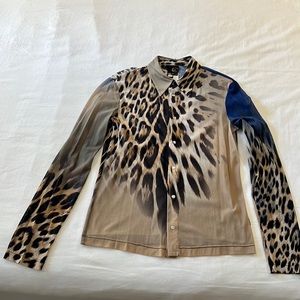 Roberto Cavalli long sleeve animal print shirt